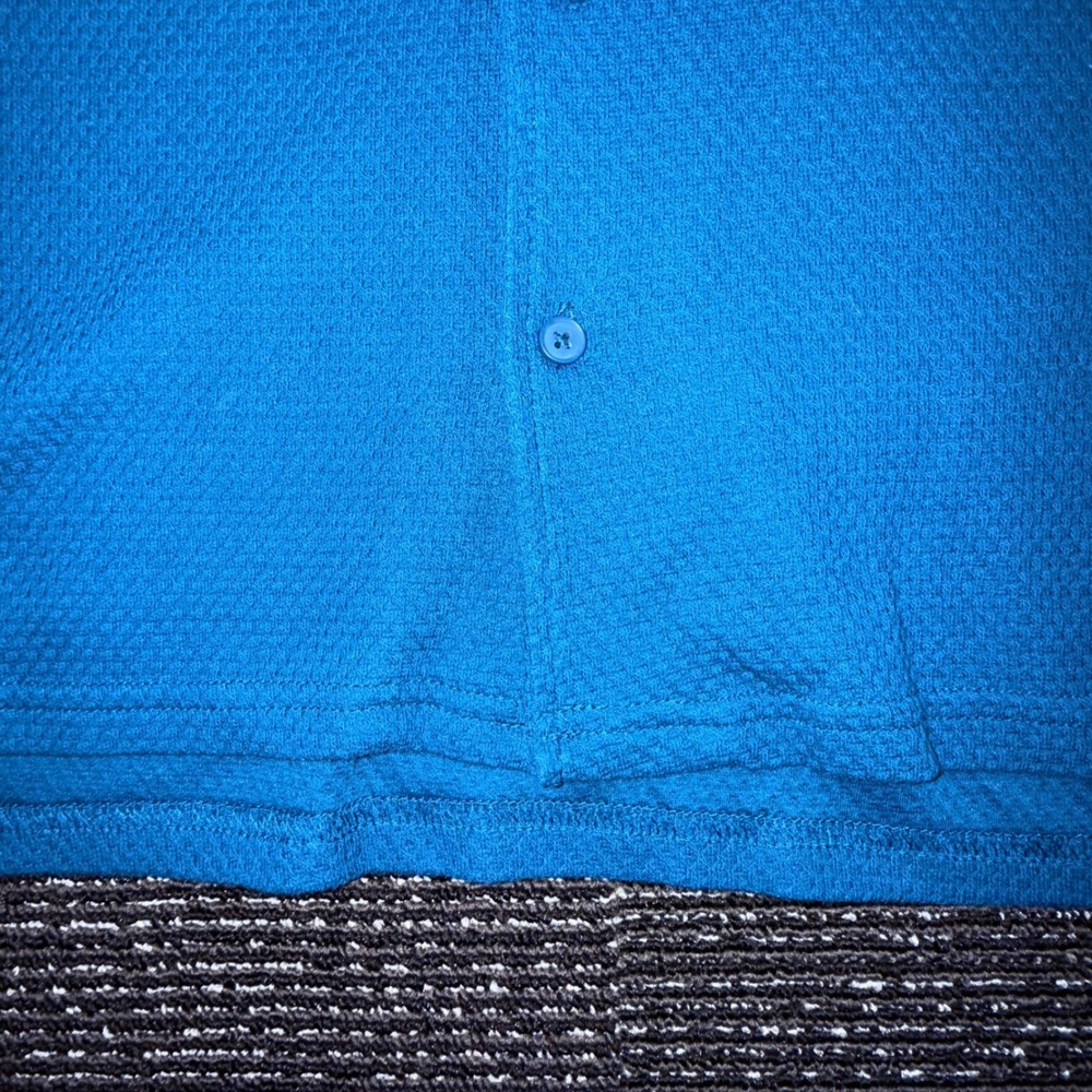 Original Use Button Down Shirt Men L New Dark Teal Textured Camp Collar - Picture 2 of 9
